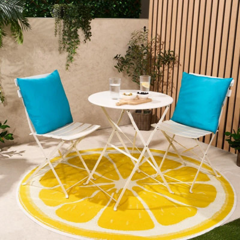 Image of OHS OHS Set of 2 Cushion Cover Water Resistant Outdoor in Blue Size: 45cm x 45cm Blue 45cm x 45cm Unisex 5027434208982