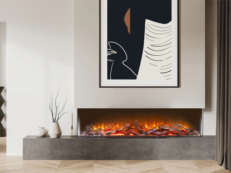 Image of Acantha Fires & Fireplaces Acantha Ignis 1500 Panoramic Media Wall Electric Fire in Black Unisex