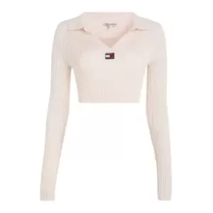Image of Tommy Jeans Tjw XS Badge Rib Collar Sweater - Pink