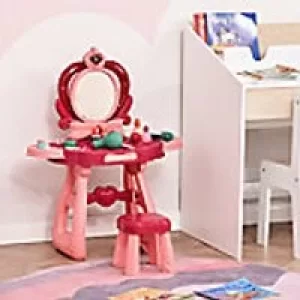 Image of Homcom Kids Magical Dressing Table 36 Pieces Red and Pink