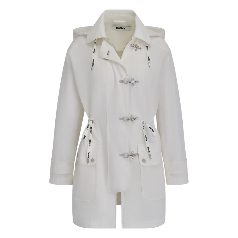 Image of DKNY Rain Jacket Ld62 Ivory female 8 (XS)