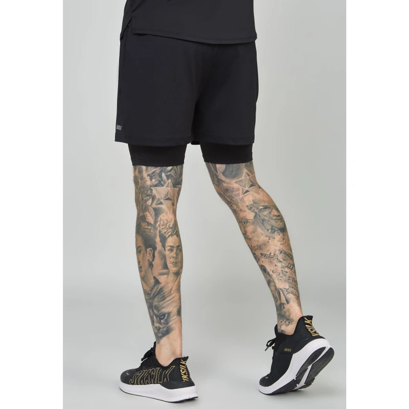 Image of SikSilk Dual Shorts - Black XS