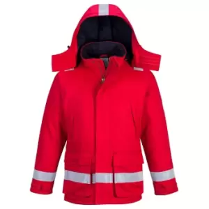 Image of Biz Flame Mens Flame Resistant Antistatic Winter Jacket Red M