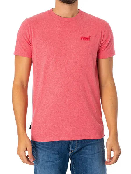 Image of Superdry Essential Logo EMB T-Shirt Punch Pink Marl S