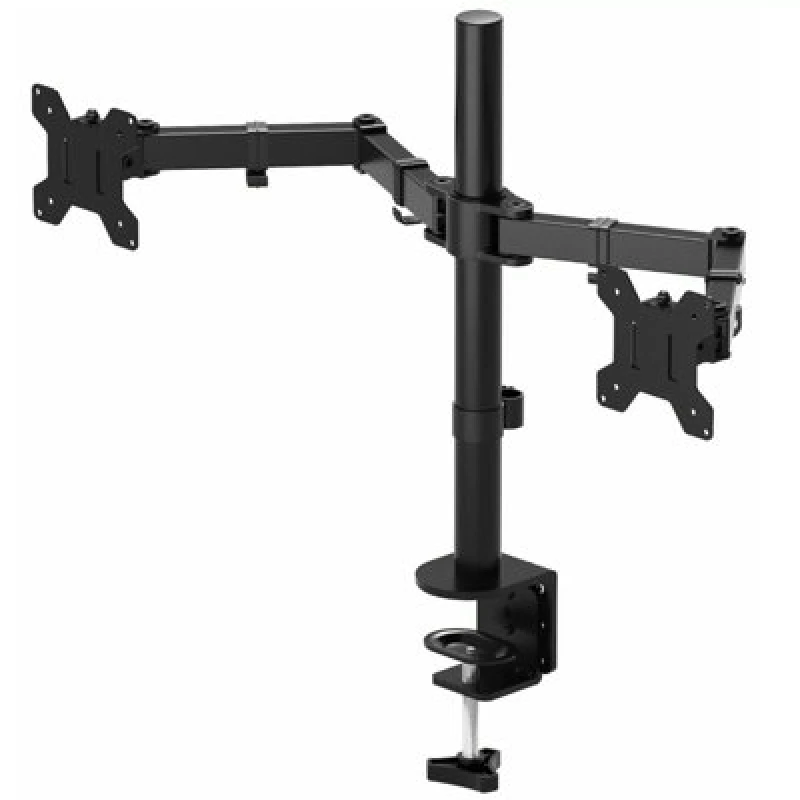 Image of Gr8 Home Double Twin Arm Desk Mount TV LCD Monitor Computer Screen Bracket Dual 13"-27" Black unisex
