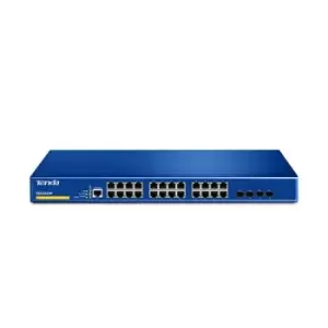 Image of Tenda TEG3224P network switch Managed L2 Gigabit Ethernet (10/100/1000) Blue Power over Ethernet (PoE)