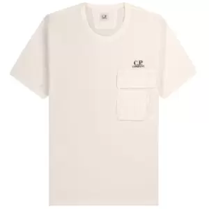 Image of CP Company Print Logo Chest Pocket T-Shirt Gauze White
