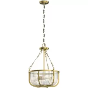 Image of Quintiesse Kichler Roux Cylindrical Pendant Ceiling Light Natural Brass