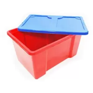 Image of TML Box With Lid (One Size) (Red/Dark Blue) - Red/Dark Blue