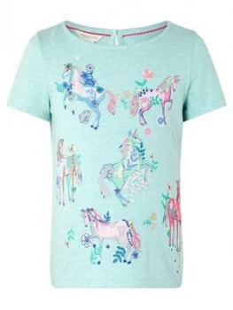 Image of Monsoon Girls S.E.W. Adele Unicorn Top - Aqua