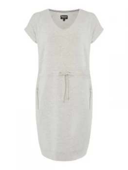 Image of Barbour Triple Knee Length Dress With Drawstring Waist Light Grey Marl