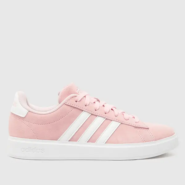 Image of adidas grand court 2.0 trainers in white & pink
