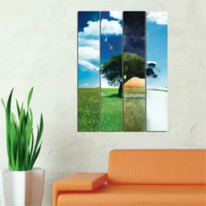 Image of E6 Multicolor Decorative MDF Painting (4 Pieces)