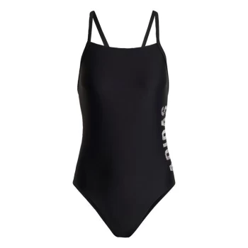 Image of adidas Thin Straps Branded Swimsuit Womens - Black