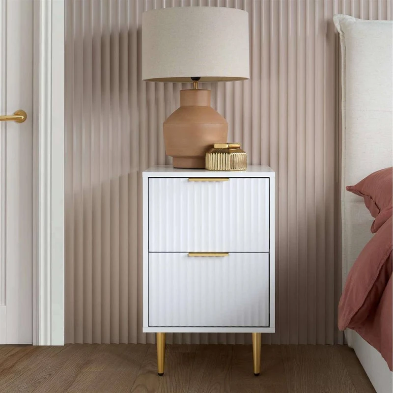 Image of Birlea Zara White 2 Drawer Bedside Table