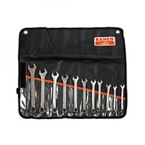 Image of Bahco BAH111MSET11 Wrench Set 12 Point 15° Alloy Steel Chrome Plated 8 - 22mm Pack of 11