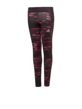 Image of Adidas Girls Aeroready Alphaskin Leggings - Purple