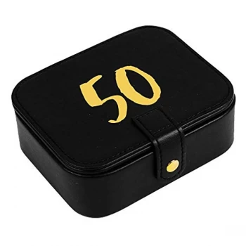 Image of Signography Black Leatherette & Gold Foil Jewellery Box - 50