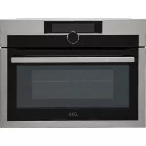 Image of AEG KME968000M Built In Compact Electric Single Oven with Microwave Function - Stainless Steel