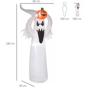 Image of HOMCOM LED Floating Ghost Pumpkin Halloween Decoration Mains Powered Vivid 6FT