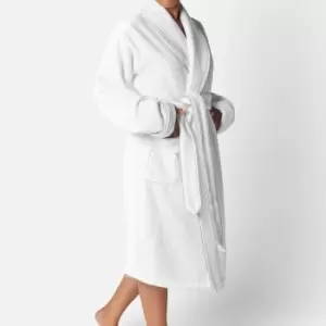 Image of White Waffle Bath Robe - L/XL