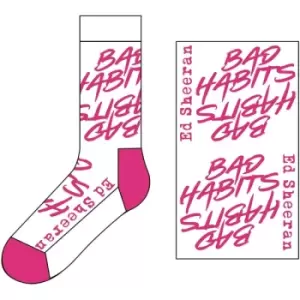 Image of Ed Sheeran - Bad Habits Unisex UK Size 7 - 11 Ankle Socks - White