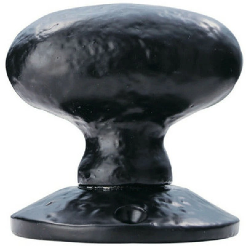 Image of Loops PAIR Oval Mortice Door Knob 60mm Diameter Rose Black Antique Door Handle Black unisex