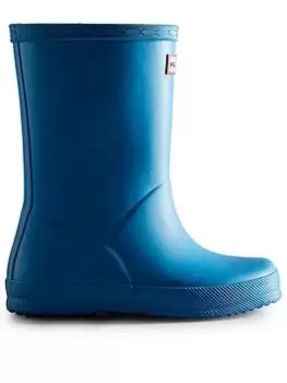 Image of Hunter First Original Classic Wellington Boot, Blue, Size 5 Younger