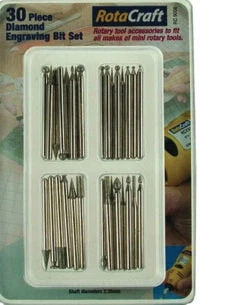Image of Rotacraft 30 piece Diamond Engraving Bit Set - RC9006