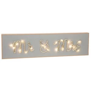 Image of LED Oblong String Plaque Mr & Mrs