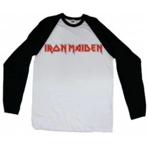 Image of Iron Maiden Logo Mens Raglan: X Large