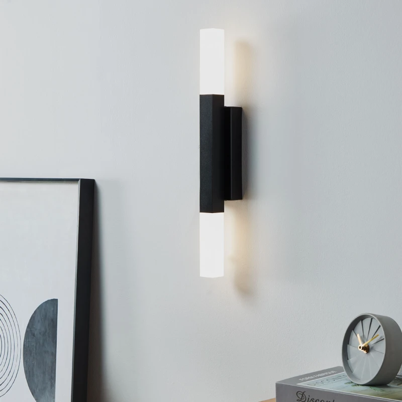 Image of EGLO Eglo Alcudia Metal & Plastic Bathroom Mirror Light, Black One Size Unisex 9008606245147