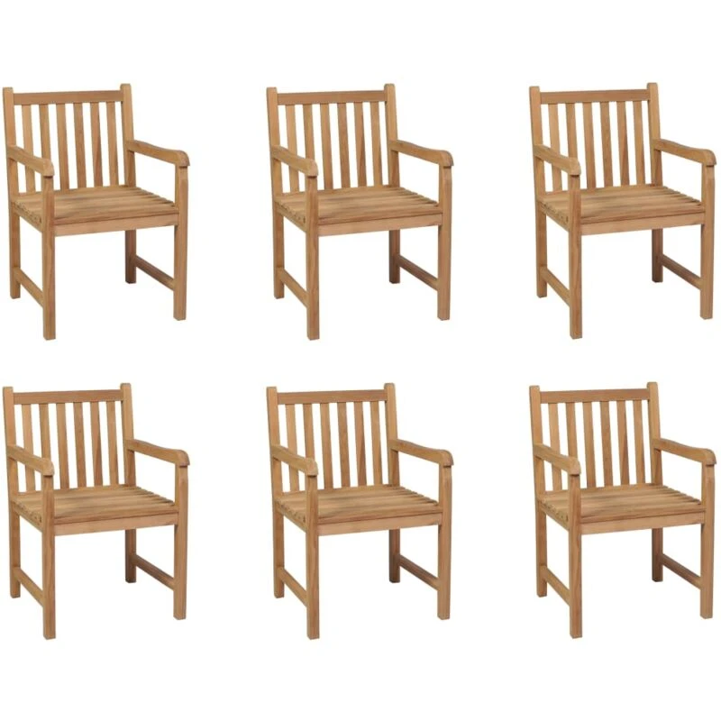 Image of VIDAXL Outdoor Chairs 6 pcs Solid Teak Wood vidaXL 8720286447710