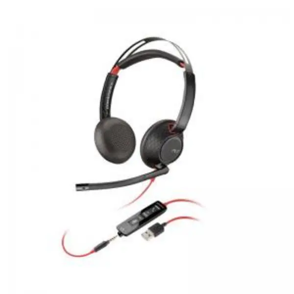 Image of HP Poly Blackwire 5220 Stereo USB-A Wired Headset with Carrying Case EXR8PO80R97A6