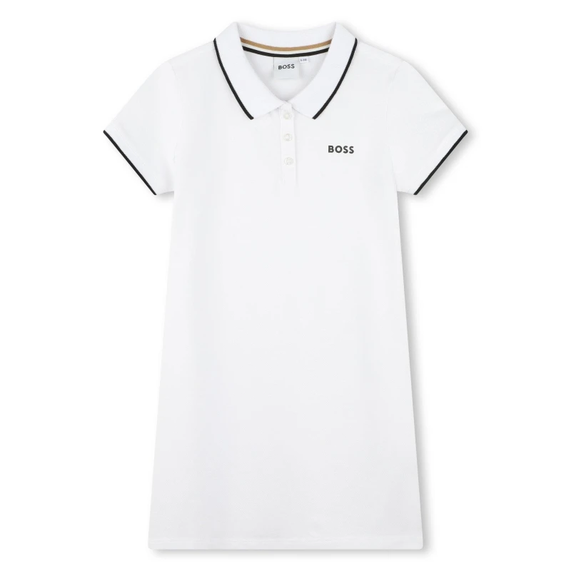 Image of Boss Logo Polo Dress Juniors - White White 4 - 5 Years