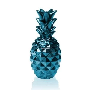 Image of Blue Metallic Concrete Pineapple For Her Candle