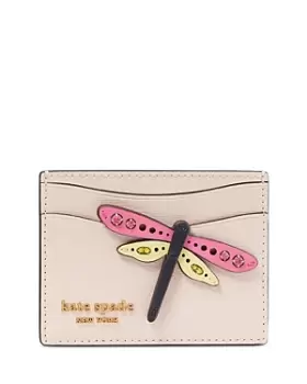 Image of kate spade new york Dragonfly Novelty Embellished Saffiano Leather Card Holder