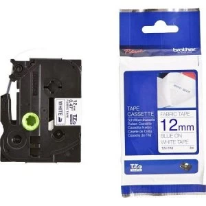Image of Brother TZe-FA3 P-touch Label Tape (12mm x 3m) Blue On White