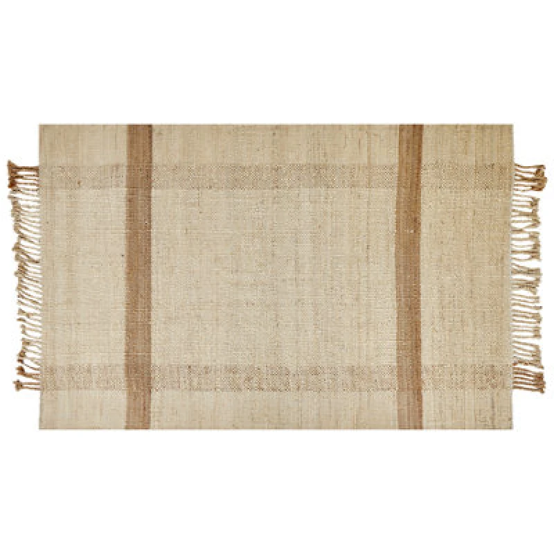 Image of Beliani Rug Yelmez Beige 140 X 200 Cm Jute