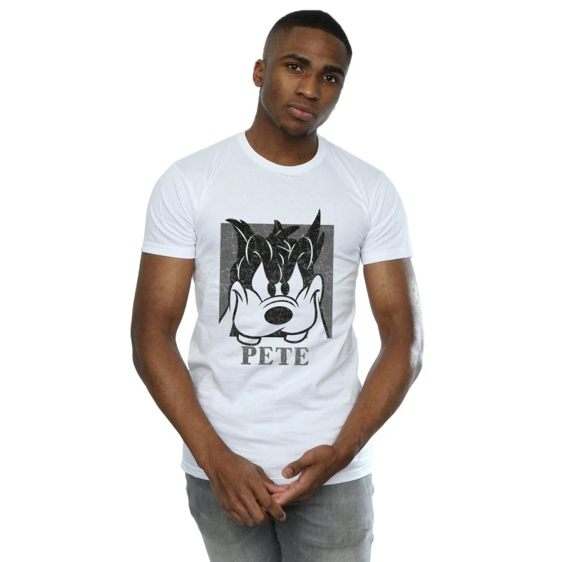 Image of Disney Men Pete Cropped Head T-Shirt in White Size: Small White S Male 5057864506686