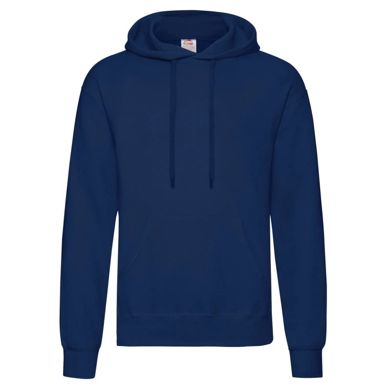 Image of Fruit of the Loom Mens Classic Hooded Sweatshirt in Navy Size: Small Navy Male S