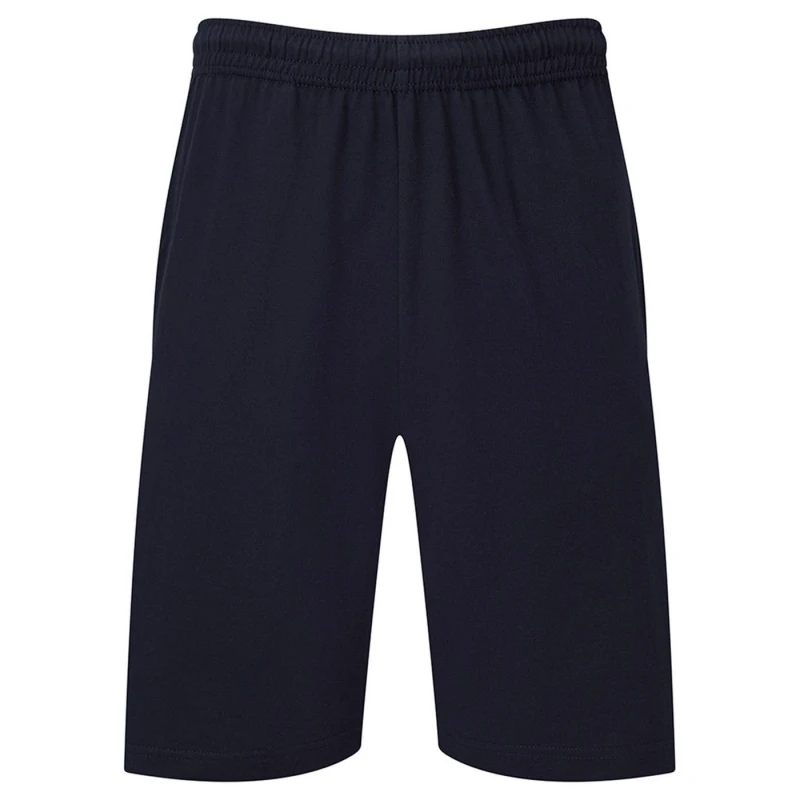 Image of Fruit Of The Loom Fruit of the Loom Men Iconic 195 Jersey Shorts in Mid Navy Size: Small Mid Navy S Male 5063470049974