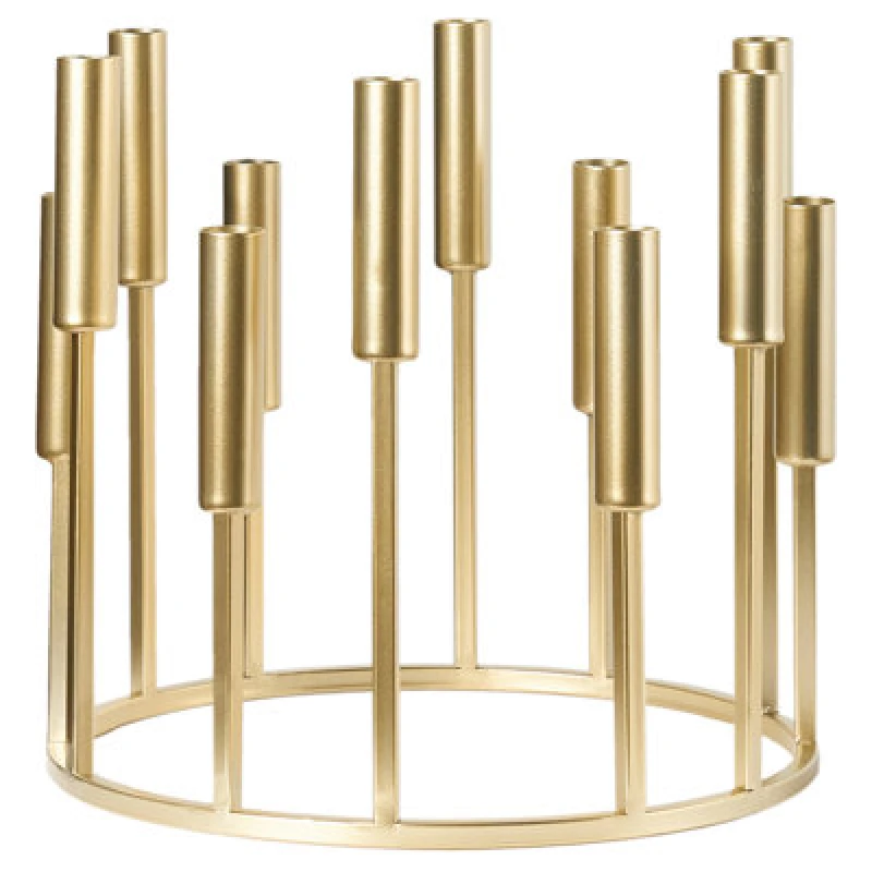 Image of Beliani Candle Holder Trafaria Metal 26cm Gold