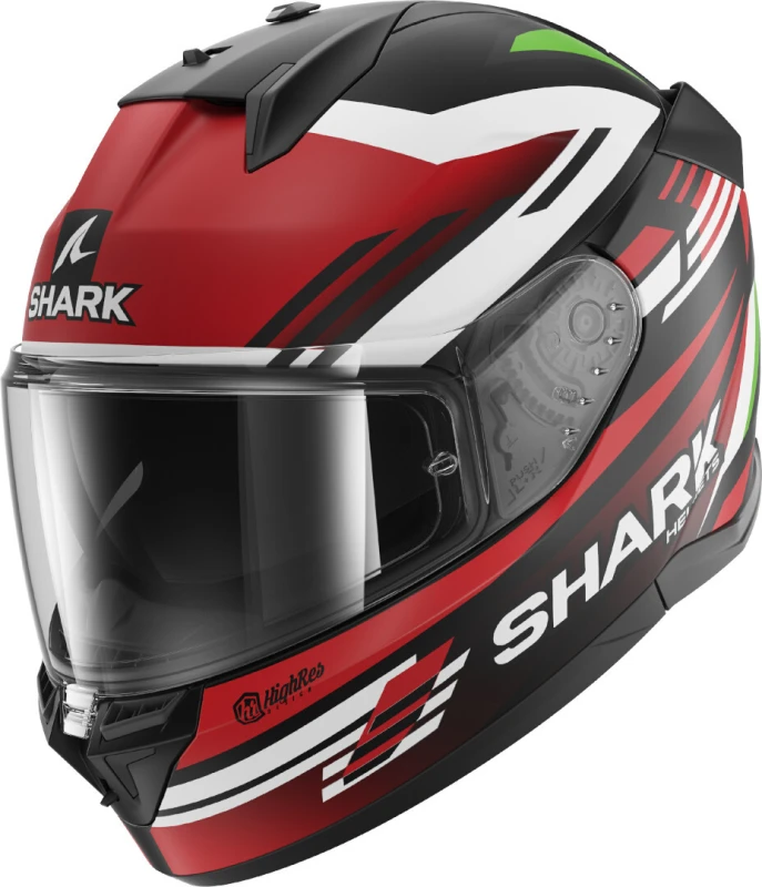 Image of Shark D-Skwal 3 Firstlap Helmet, black-white-red-green, Size XL for Men