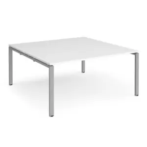 Image of Adapt boardroom table starter unit 1600mm x 1600mm - silver frame and white top