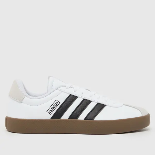 Image of adidas vl court 3.0 trainers in white & black