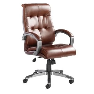 Image of DAMS Catania Leather-Faced Managers Chair - Brown
