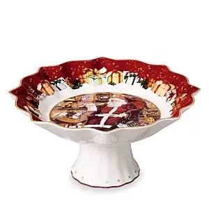 Image of Villeroy & Boch Toys Fantasy Santa Reads Wish List Footed Bowl