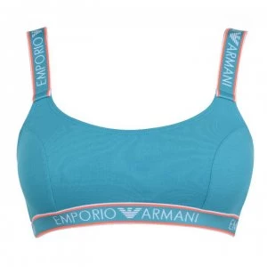 Image of Emporio Armani Logo Band Bralette Bra Green Size L Women