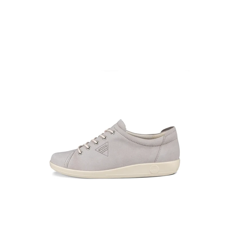 Image of Ecco Soft 2.0 206503 Leather Womens Low Top Trainers - Grey Rose - Size:UK 5-5.5